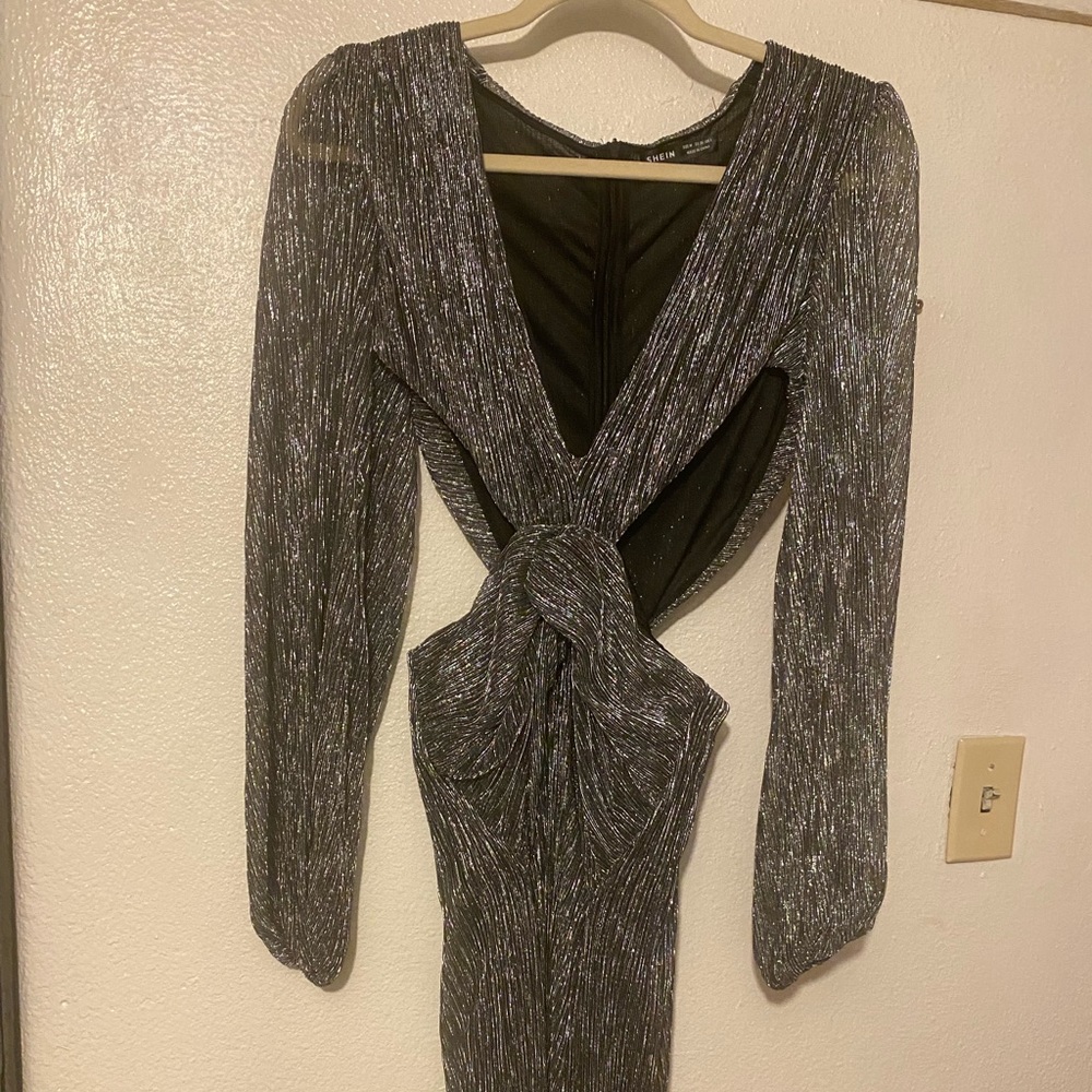 Twist front sequin dress